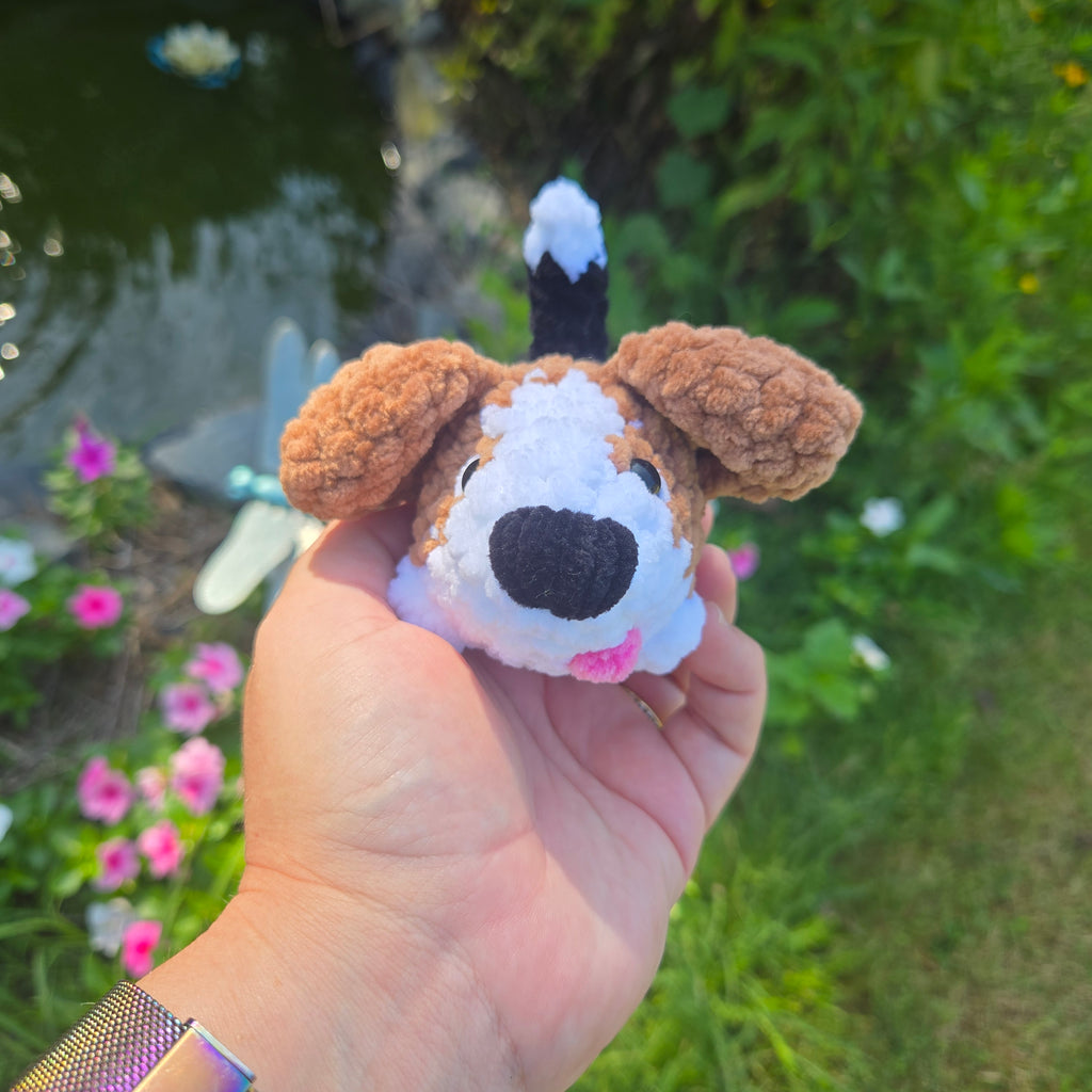 Custom Crochet Dog Plush, Pocket Pup Amigurumi Stuffed Animal, Breed Colors Handmade Toy