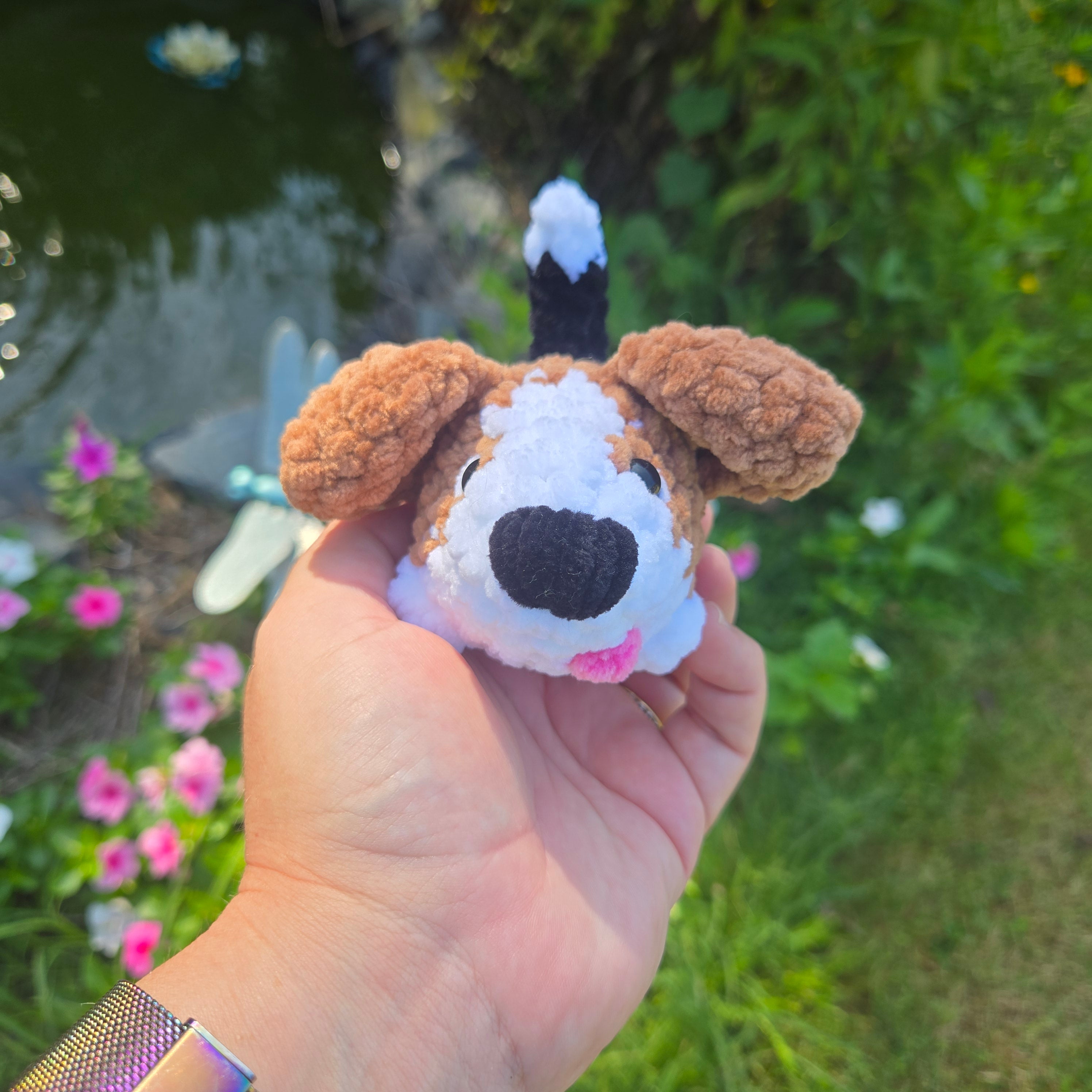 Custom Crochet Dog Plush, Pocket Pup Amigurumi Stuffed Animal, Breed Colors Handmade Toy