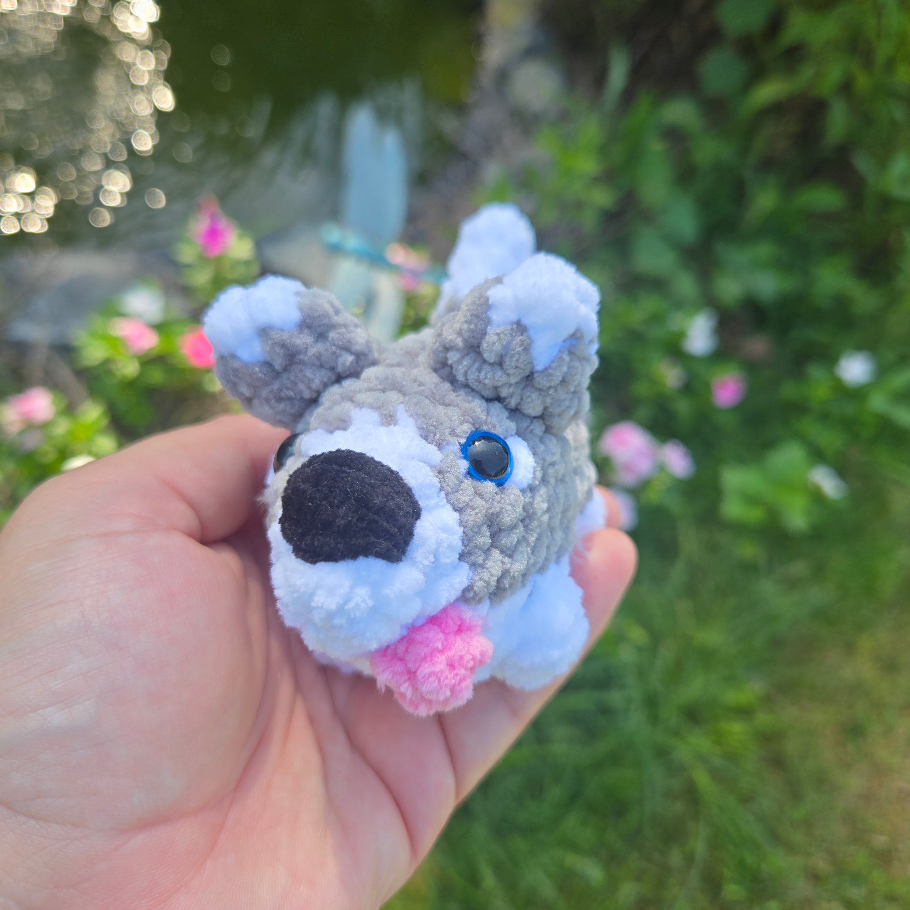 Custom Crochet Dog Plush, Pocket Pup Amigurumi Stuffed Animal, Breed Colors Handmade Toy