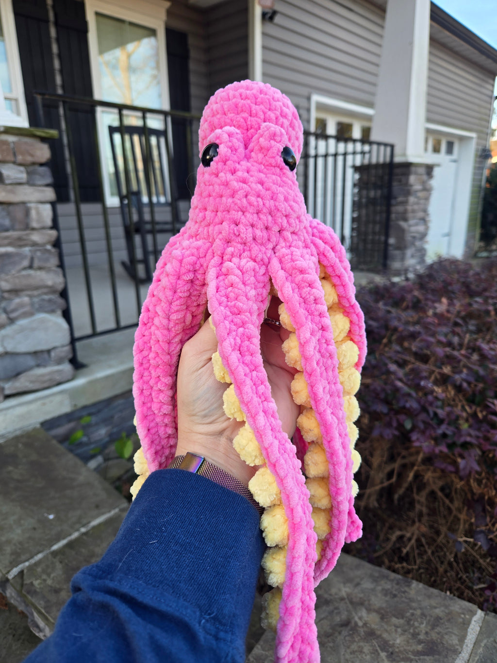 Handmade Large Custom Crochet Octopus - Pick Your Own Colors.