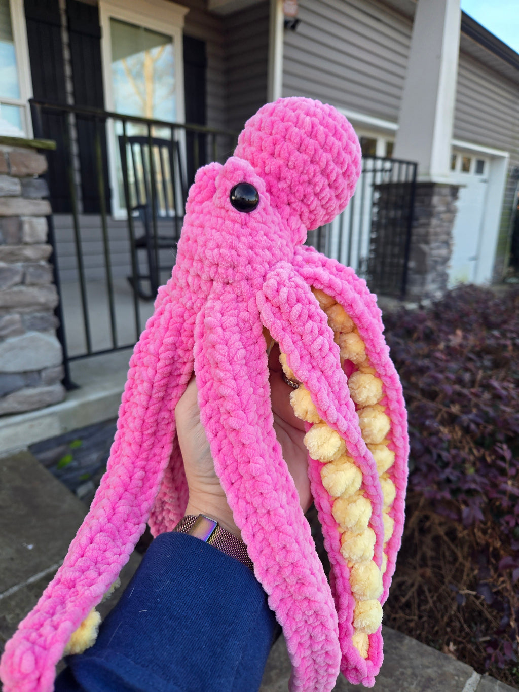 Handmade Large Custom Crochet Octopus - Pick Your Own Colors.