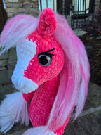 Custom Crochet Horse Plush Handmade Stuffed Animal Choose Colors Sizes Personalized Horse Toy Gift.