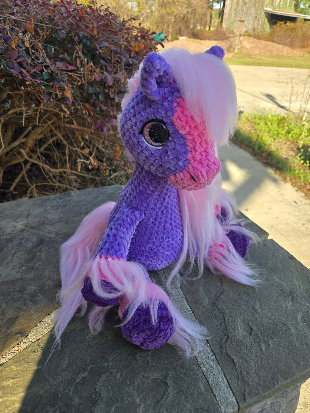 Custom Crochet Horse Plush Handmade Stuffed Animal Choose Colors Sizes Personalized Horse Toy Gift.
