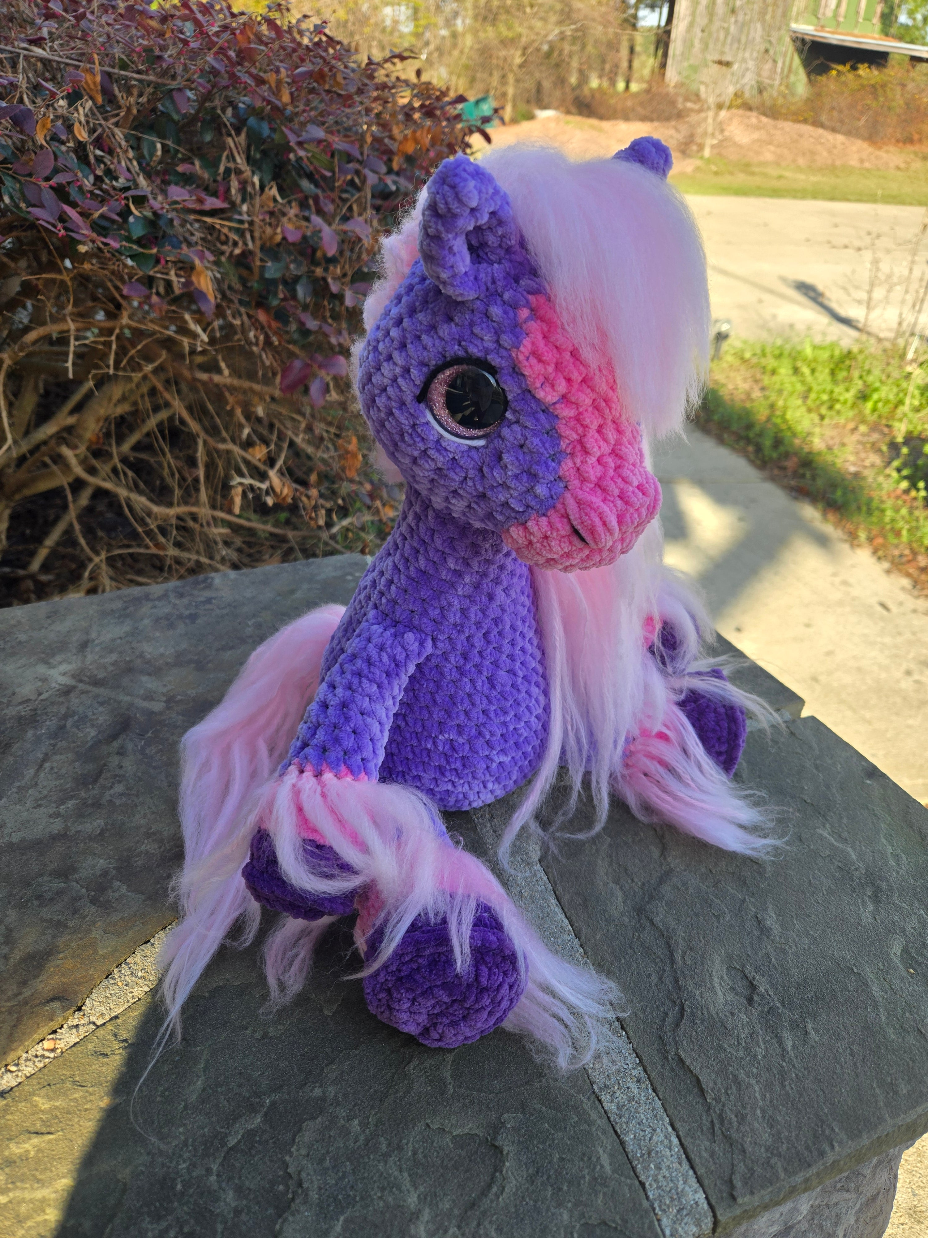 Custom Crochet Horse Plush Handmade Stuffed Animal Choose Colors Sizes Personalized Horse Toy Gift.