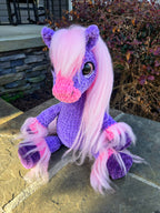 Custom Crochet Horse Plush Handmade Stuffed Animal Choose Colors Sizes Personalized Horse Toy Gift.