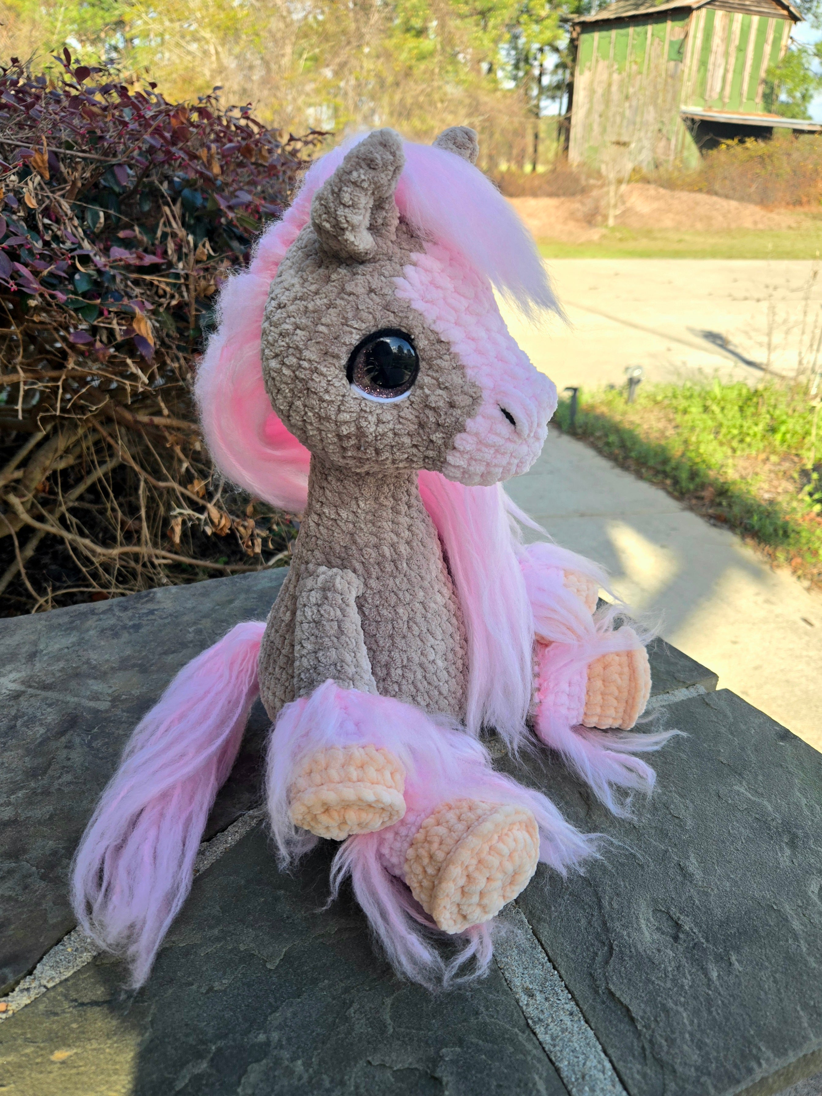 Custom Crochet Horse Plush Handmade Stuffed Animal Choose Colors Sizes Personalized Horse Toy Gift.