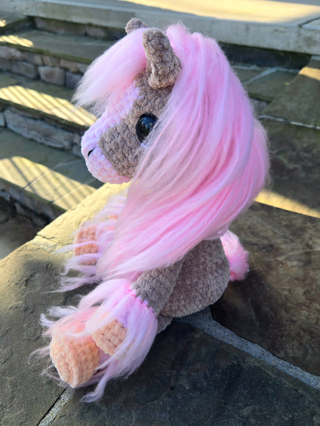Custom Crochet Horse Plush Handmade Stuffed Animal Choose Colors Sizes Personalized Horse Toy Gift.