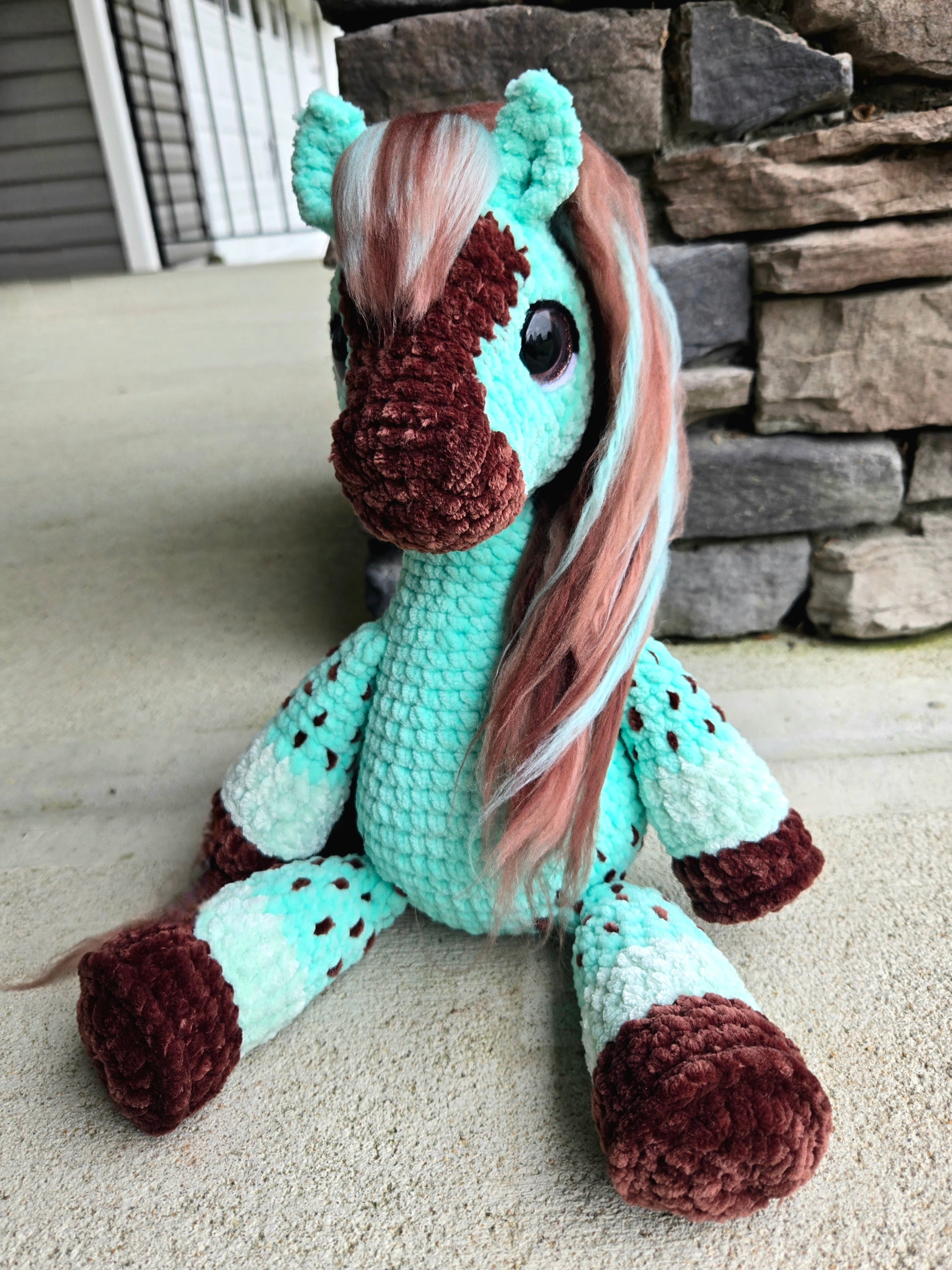 Custom Crochet Horse Plush Handmade Stuffed Animal Choose Colors Sizes Personalized Horse Toy Gift