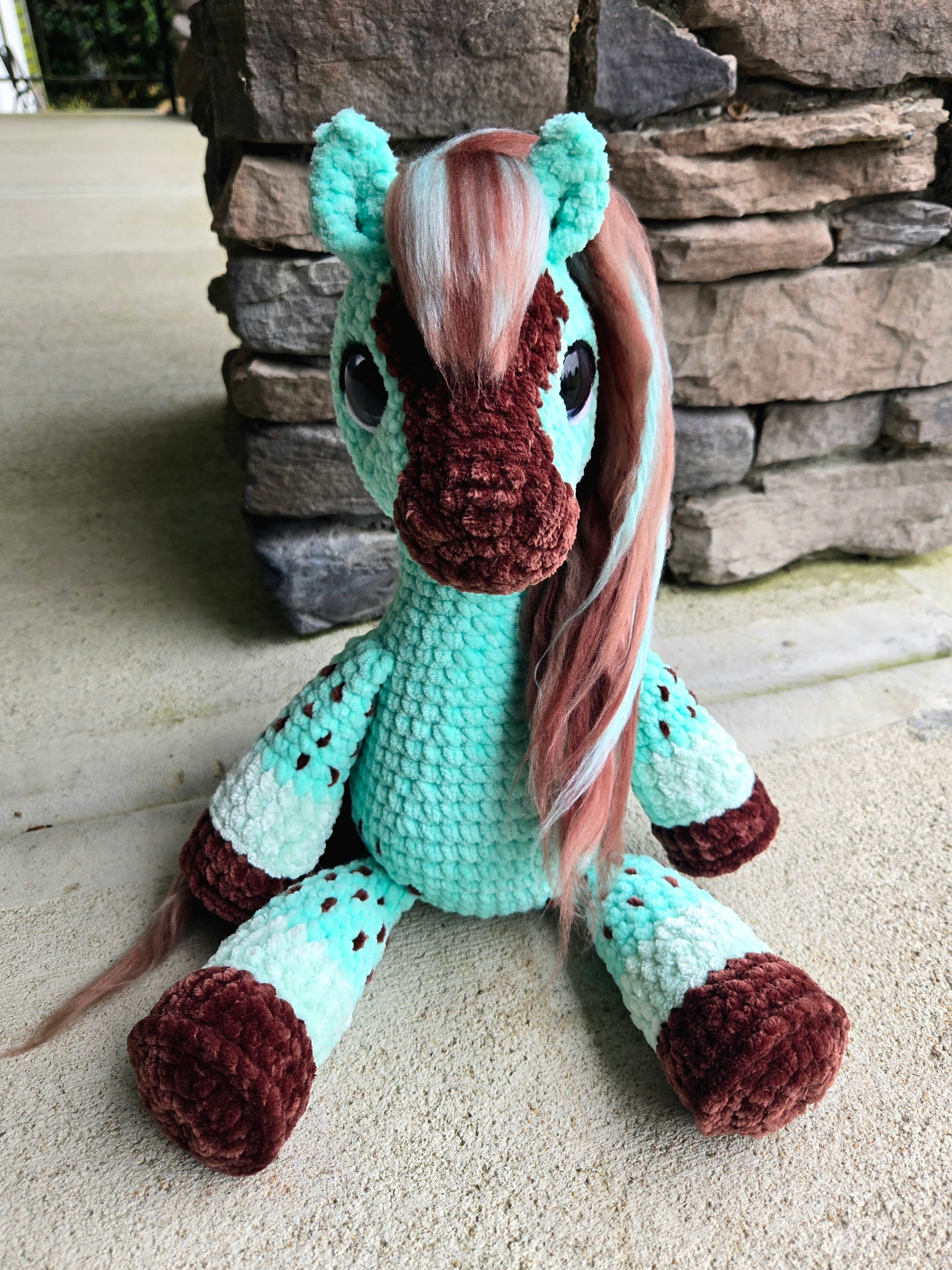 Custom Crochet Horse Plush Handmade Stuffed Animal Choose Colors Sizes Personalized Horse Toy Gift