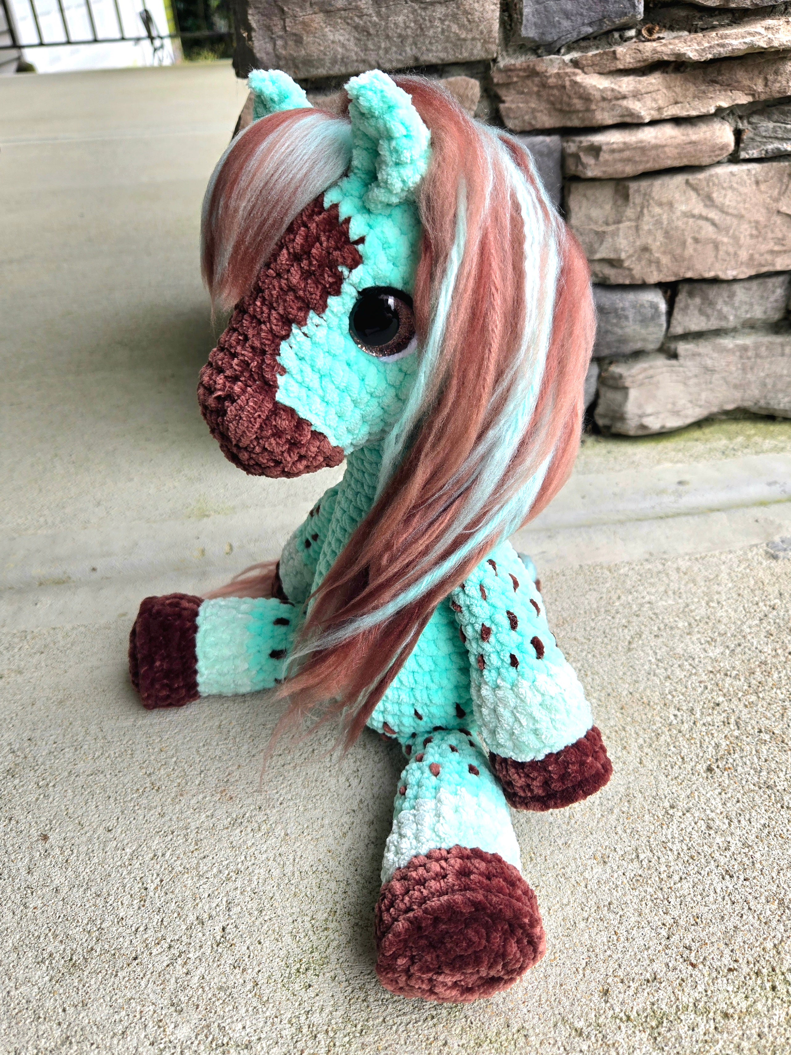Custom Crochet Horse Plush Handmade Stuffed Animal Choose Colors Sizes Personalized Horse Toy Gift