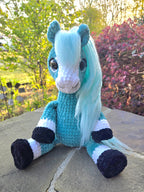 Custom Crochet Horse Plush Handmade Stuffed Animal Choose Colors Sizes Personalized Horse Toy Gift.