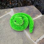 Crochet Striped Snake Plush Toy, Custom Amigurumi Reptile Stuffed Animal.