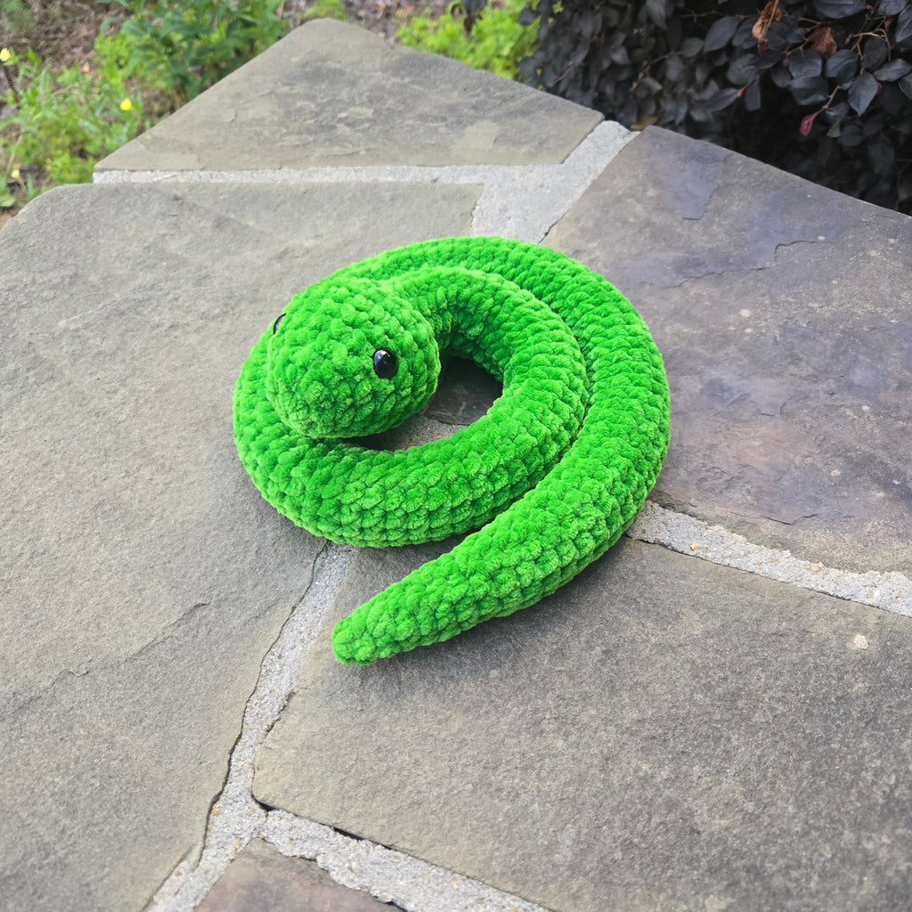 Crochet Striped Snake Plush Toy, Custom Amigurumi Reptile Stuffed Animal.