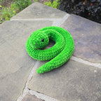 Crochet Striped Snake Plush Toy, Custom Amigurumi Reptile Stuffed Animal.