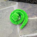 Crochet Striped Snake Plush Toy, Custom Amigurumi Reptile Stuffed Animal.