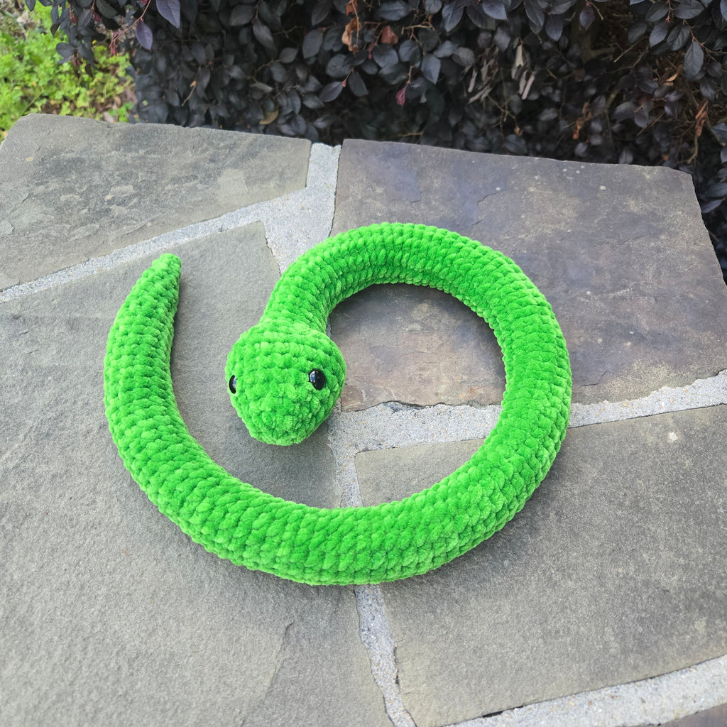Crochet Striped Snake Plush Toy, Custom Amigurumi Reptile Stuffed Animal.