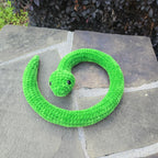 Crochet Striped Snake Plush Toy, Custom Amigurumi Reptile Stuffed Animal.