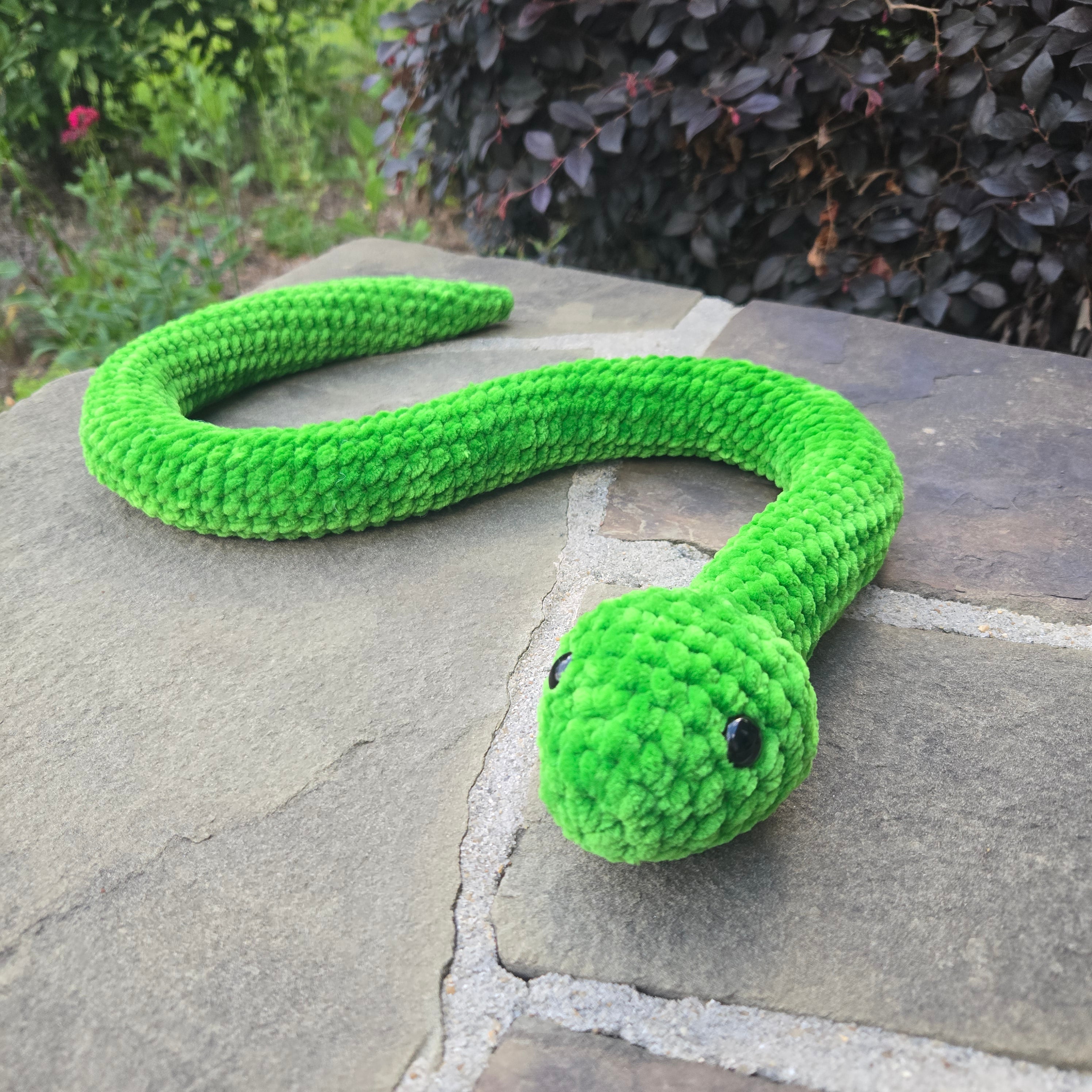 Crochet Striped Snake Plush Toy, Custom Amigurumi Reptile Stuffed Animal.