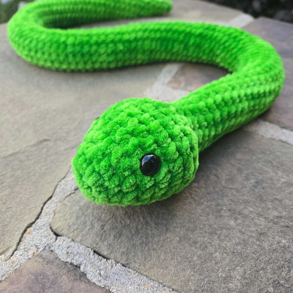 Crochet Striped Snake Plush Toy, Custom Amigurumi Reptile Stuffed Animal.