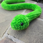 Crochet Striped Snake Plush Toy, Custom Amigurumi Reptile Stuffed Animal.