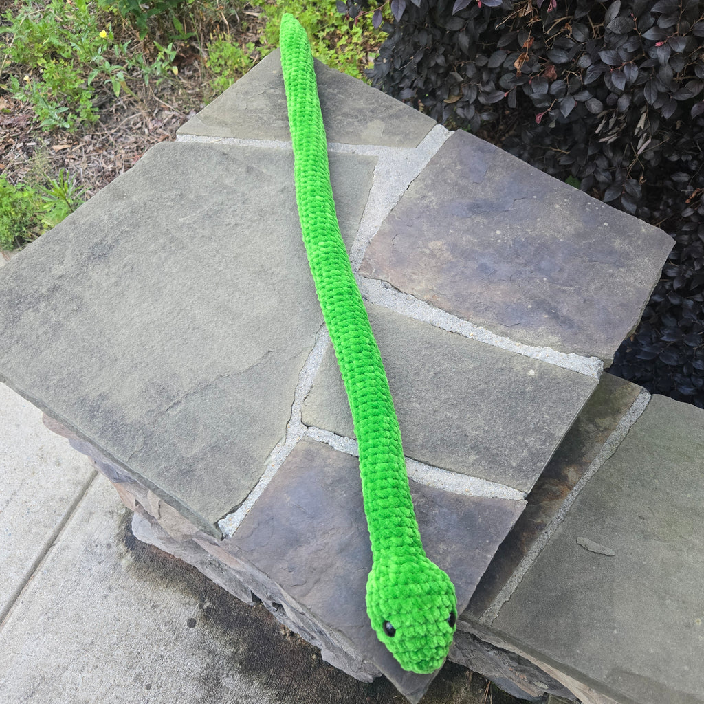 Crochet Striped Snake Plush Toy, Custom Amigurumi Reptile Stuffed Animal.