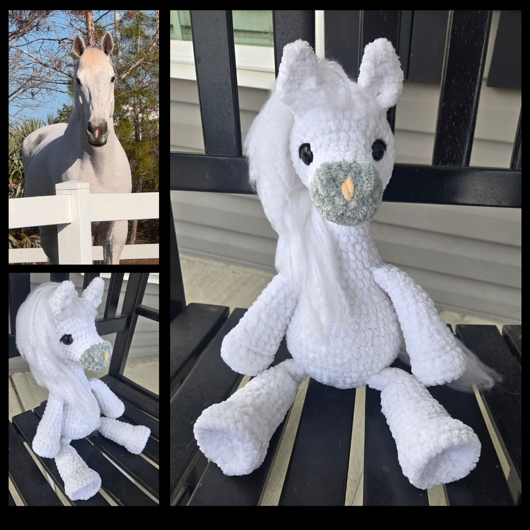 Custom Crochet Horse Plush From Your Photo | Handmade Equestrian Gift | Personalized Amigurumi Keepsake.