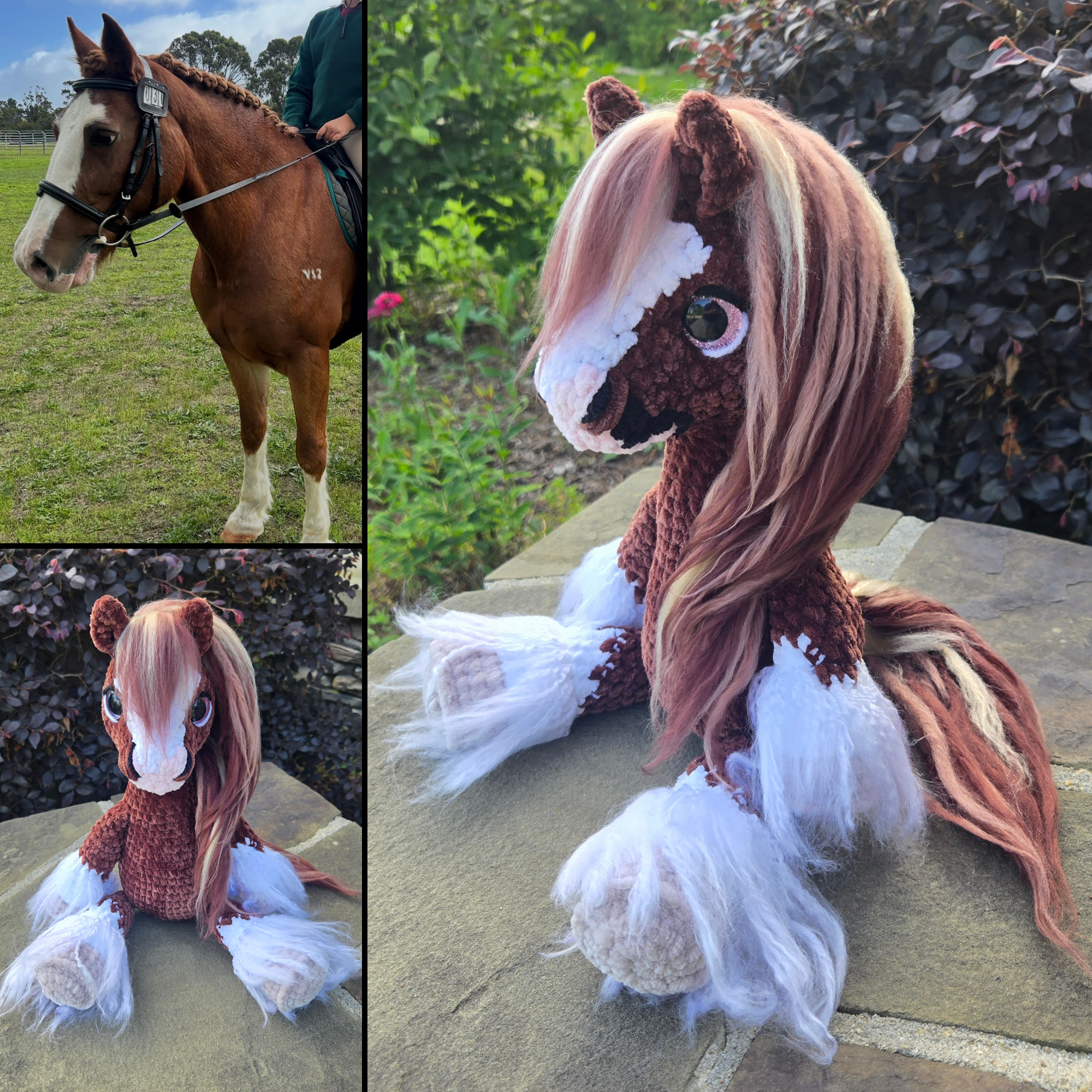 Custom Crochet Horse Plush From Your Photo | Handmade Equestrian Gift | Personalized Amigurumi Keepsake.