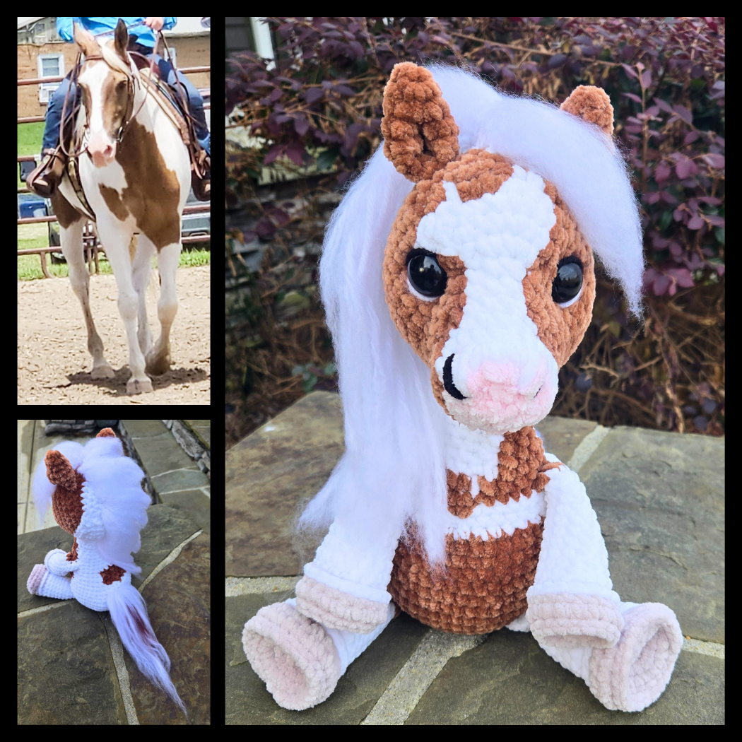 Custom Crochet Horse Plush From Your Photo | Handmade Equestrian Gift | Personalized Amigurumi Keepsake.