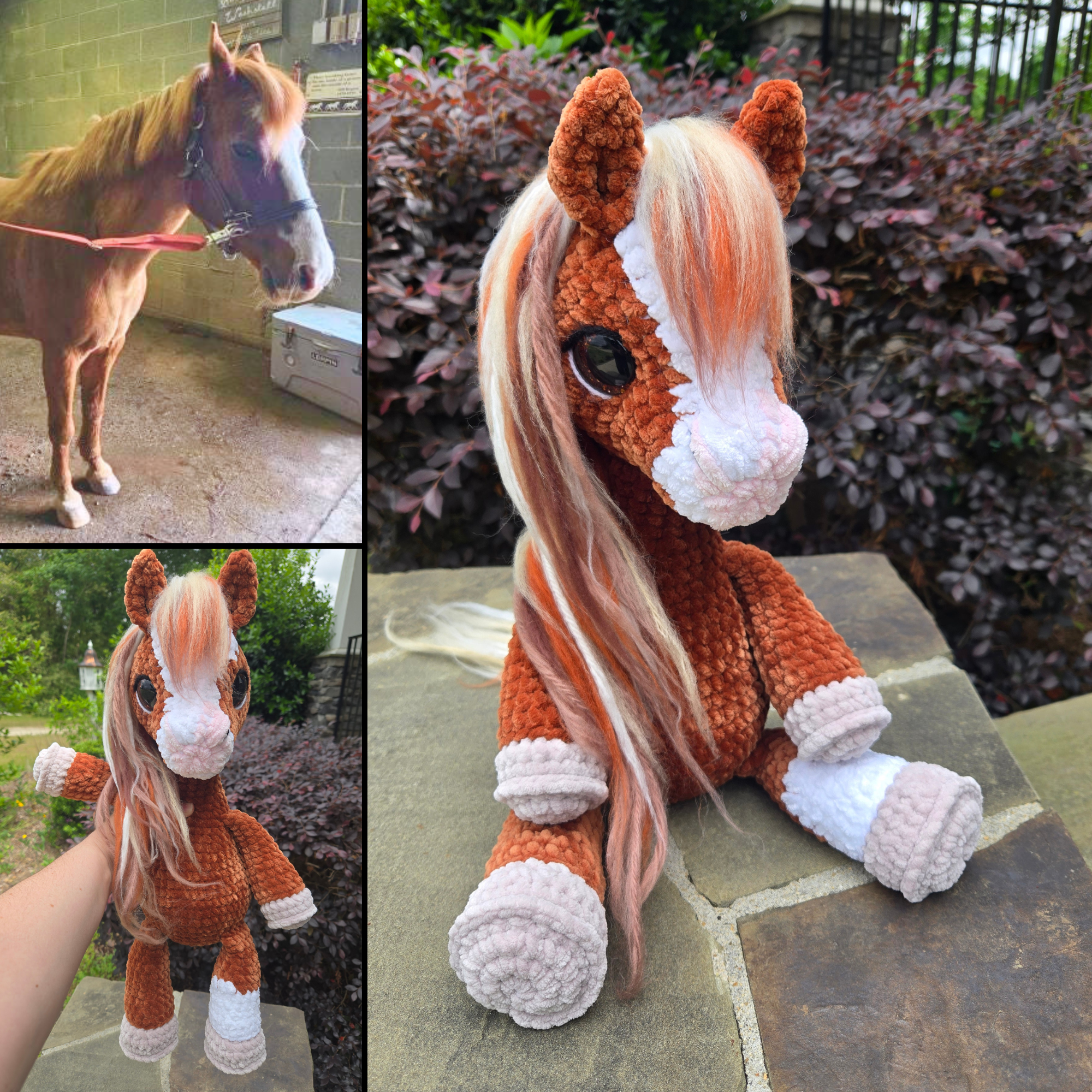 Custom Crochet Horse Plush From Your Photo | Handmade Equestrian Gift | Personalized Amigurumi Keepsake.