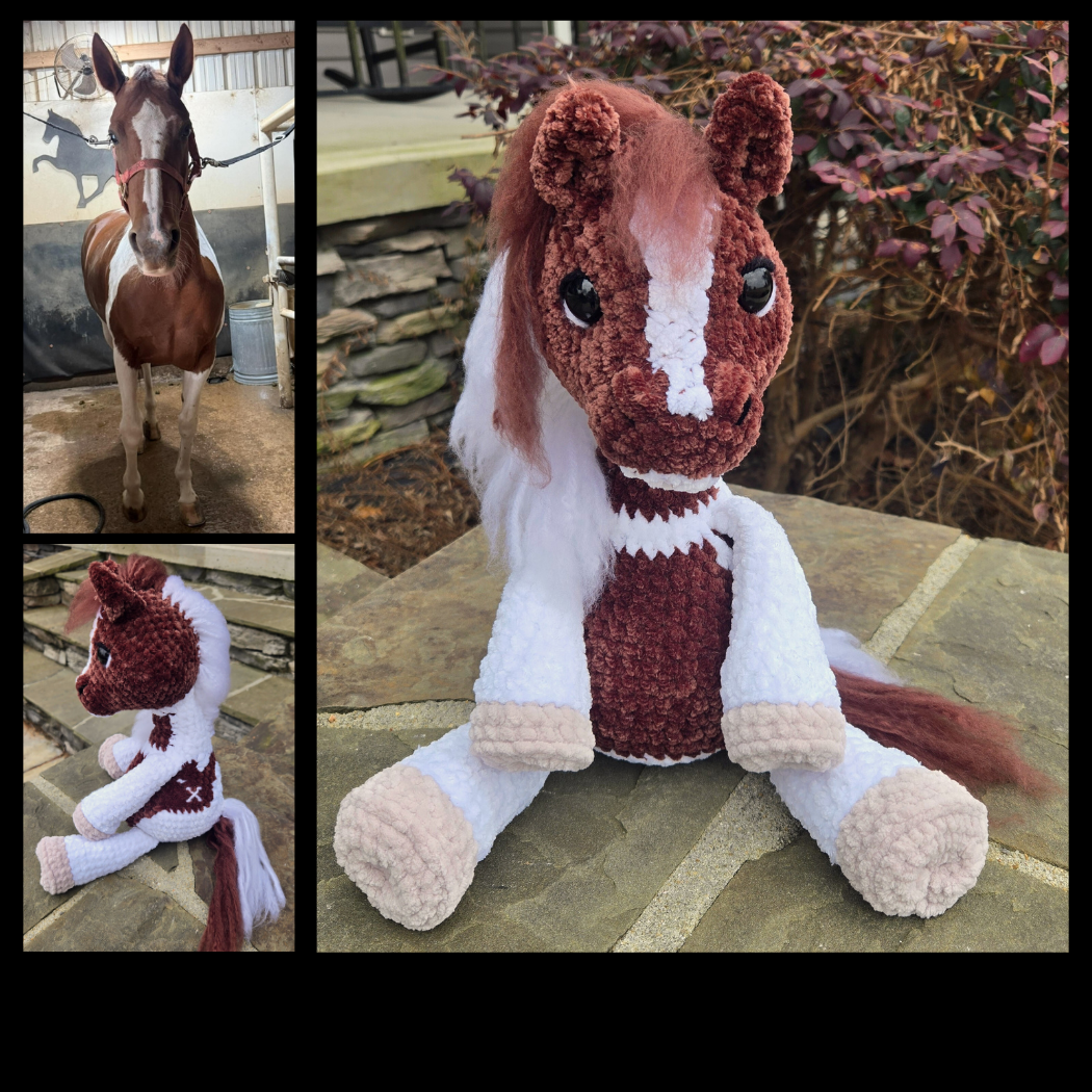 Custom Crochet Horse Plush From Your Photo | Handmade Equestrian Gift | Personalized Amigurumi Keepsake.