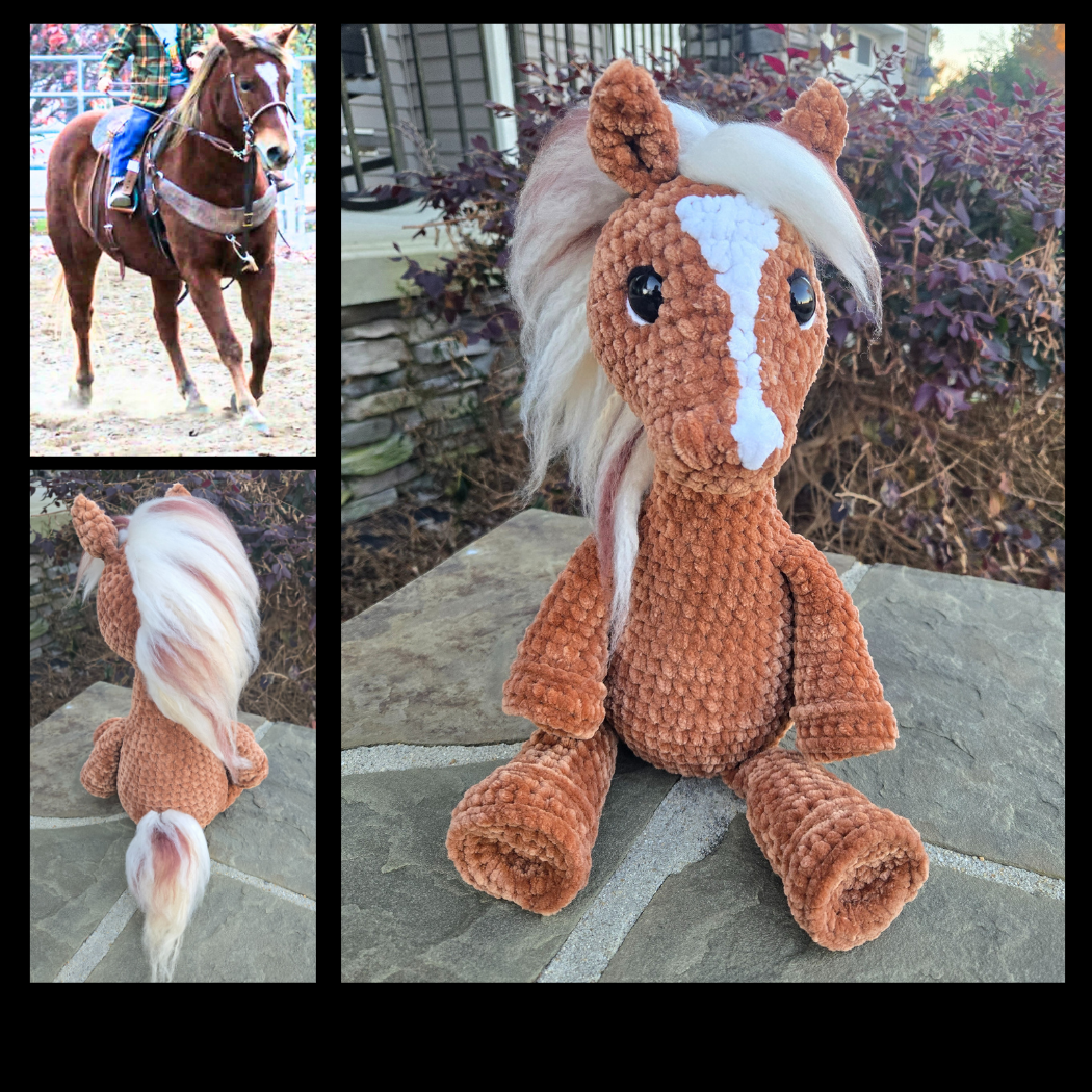 Custom Crochet Horse Plush From Your Photo | Handmade Equestrian Gift | Personalized Amigurumi Keepsake.