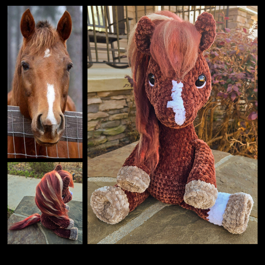 Custom Crochet Horse Plush From Your Photo | Handmade Equestrian Gift | Personalized Amigurumi Keepsake.