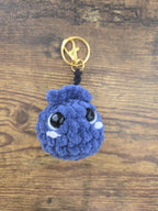 Crochet Blueberry Keychain – Handmade Plush Yarn Fruit Charm Bag Accessory