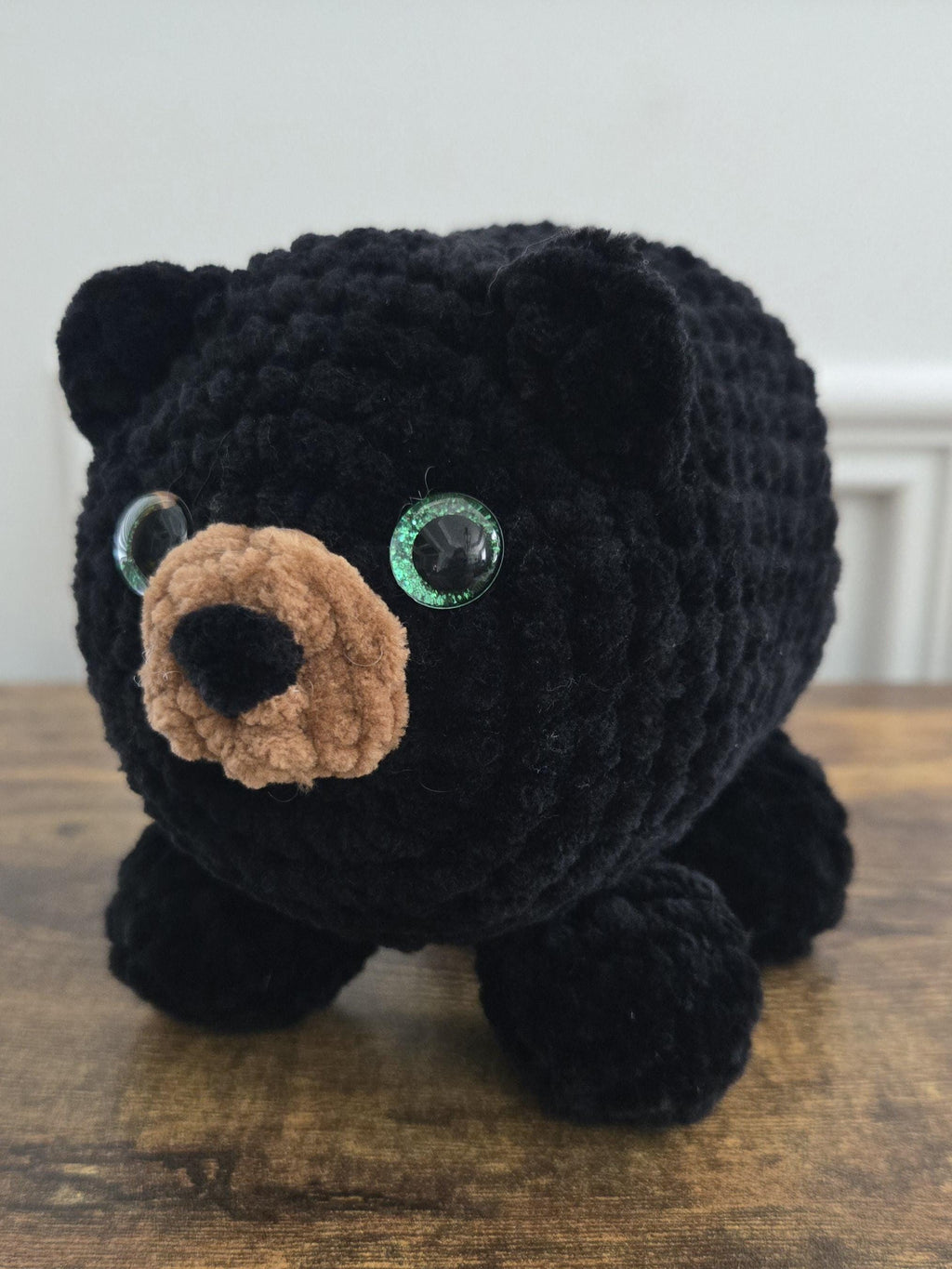 Handmade Crochet Bear Plush Toy: Amigurumi Teddy, Woodland Decor.