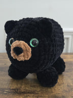 Handmade Crochet Bear Plush Toy: Amigurumi Teddy, Woodland Decor.