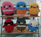 Crochet Cardinal Plush: Handmade Chenille Amigurumi Bird - Woodland Decor.