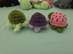 Mini Crochet Turtle Plush: Handmade Amigurumi Sea Turtle Stuffed Animal (4in x 2in).