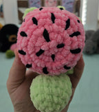Watermelon Turtle Crochet Plush – Amigurumi Stuffed Animal, Summer Fruit Friend