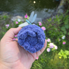 Crocheted Blueberry Plush Toy: Kawaii Amigurumi Fruit Decor, Handmade Stuffed Toy.
