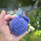 Crocheted Blueberry Plush Toy: Kawaii Amigurumi Fruit Decor, Handmade Stuffed Toy.
