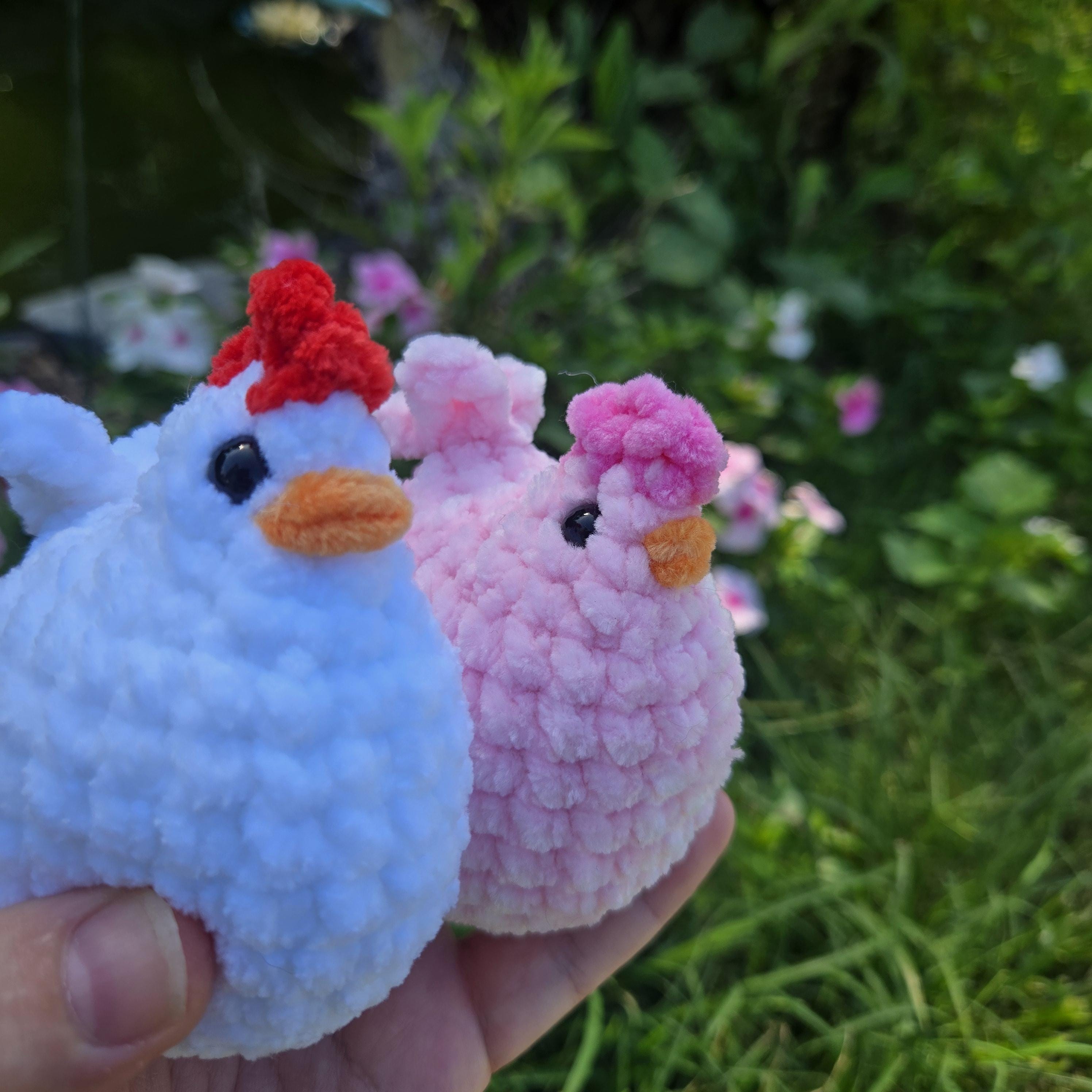 Mini Crochet Chicken Plush Toy: Handmade Amigurumi Farm Bird Keychain (3-4 Inches).