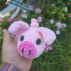 Handmade Chenille Pig Plush Toy: Soft Amigurumi Piglet Stuffed Animal