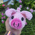 Handmade Chenille Pig Plush Toy: Soft Amigurumi Piglet Stuffed Animal