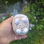 Gray White Crochet Cat Plush: Chenille Amigurumi Kitty, Handmade Stuffed Animal Cat Lover Gift
