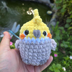 Crochet Cockatiel Plushie: Handmade Soft Bird Stuffed Animal.