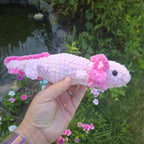 Realistic Crochet Axolotl Plush Toy – Soft Amigurumi Stuffed Animal, Custom Colors