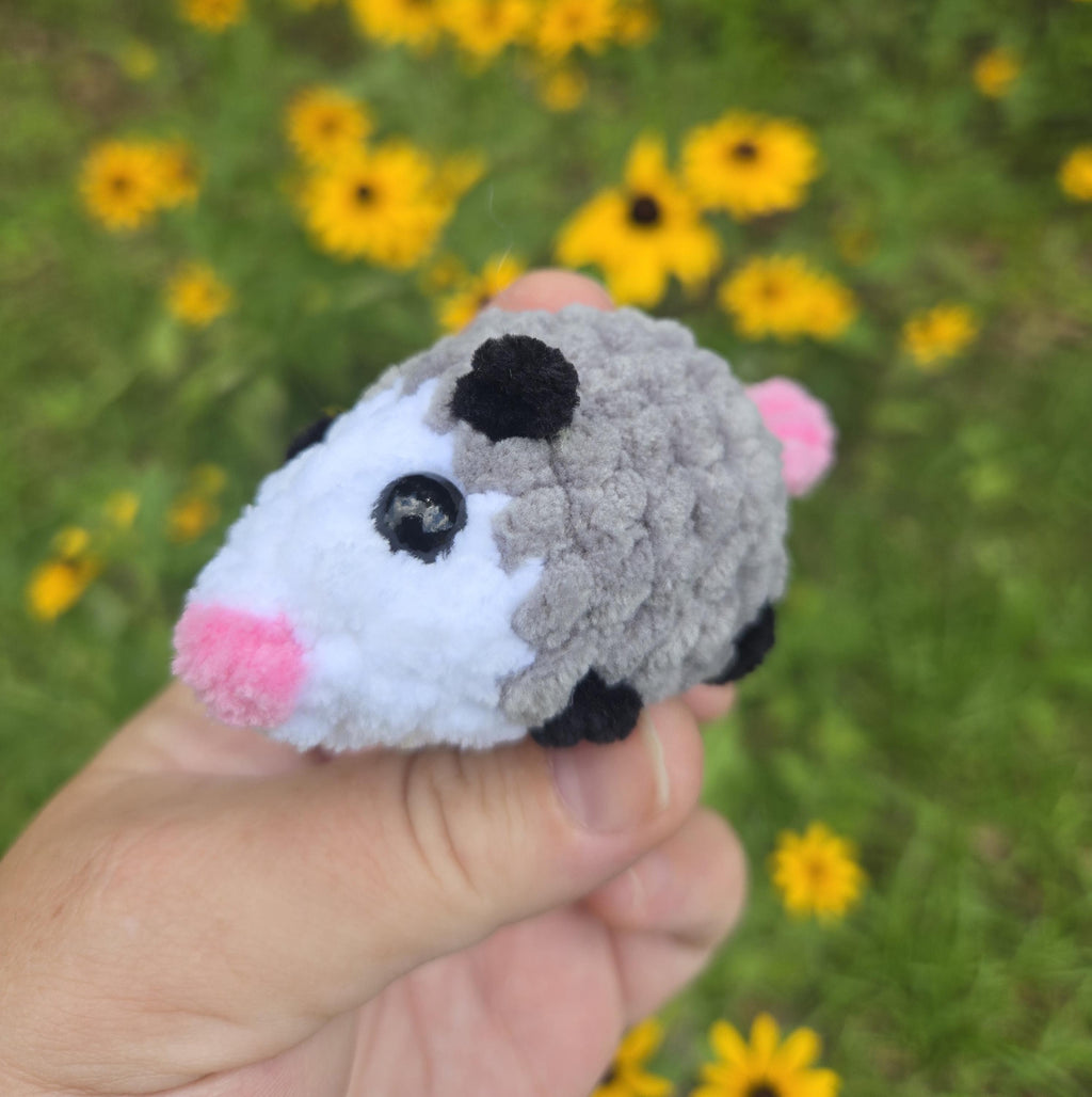 Crochet Possum Keychain: Kawaii Woodland Amigurumi Bag Charm Opossum Keyring
