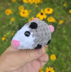 Crochet Possum Keychain: Kawaii Woodland Amigurumi Bag Charm Opossum Keyring