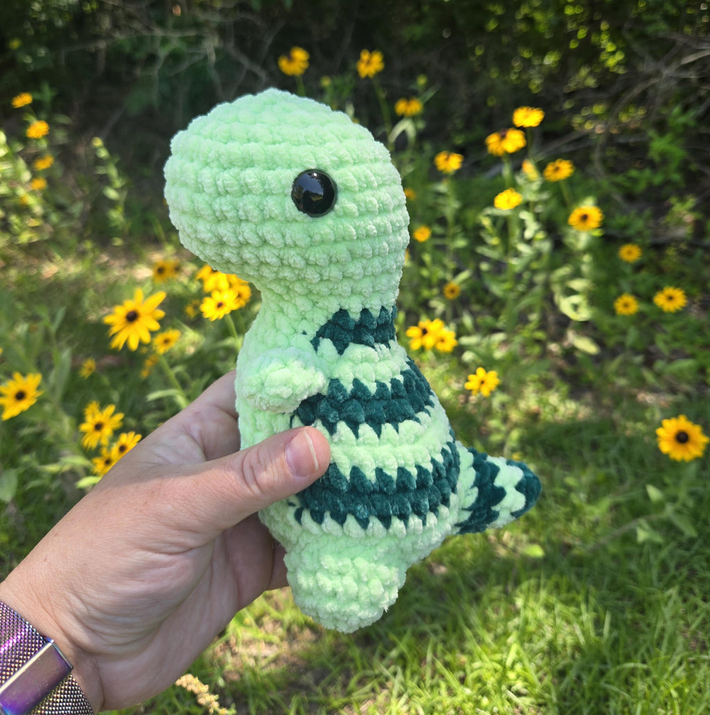 Crochet T-Rex Plush Toy: Soft Chenille Amigurumi Dinosaur Stuffed Animal