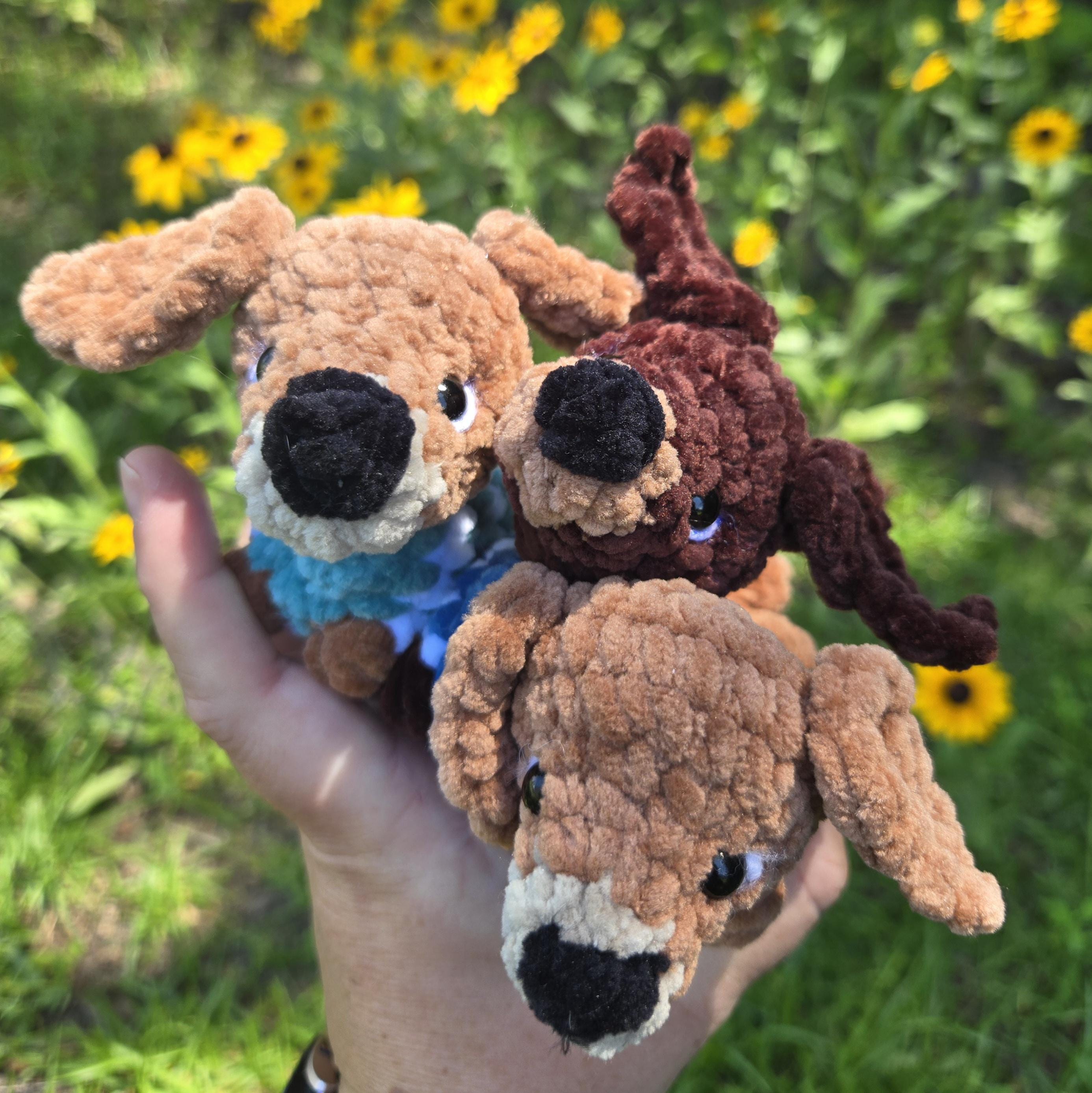 Mini Crochet Dachshund Plush: Chenille Wiener Dog Stuffed Animal with Sweater